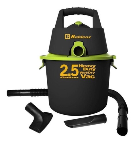 Aspiradora Wd-2.5k Seco Mojado 9.5 Litros, 120 V, Color Negro/Verde