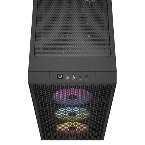 Gabinete Gamer CORSAIR 3000D AIRFLOW RGB ATX 3 Fan Cristal Templado Negro CC-9011255-WW 