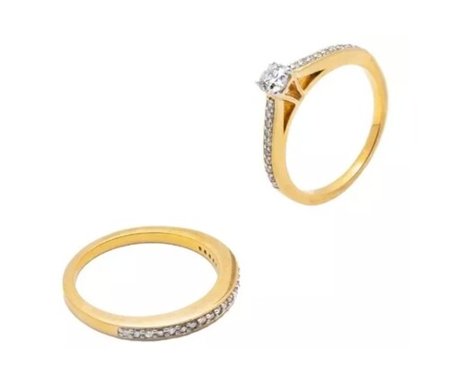 Anillos Con Diamantes 50 Puntos Oro 14 K.