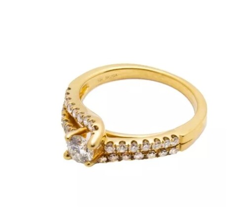 Anillo Diamante 75 Puntos Oro 14 Kilates. Oro Fino Joyería.