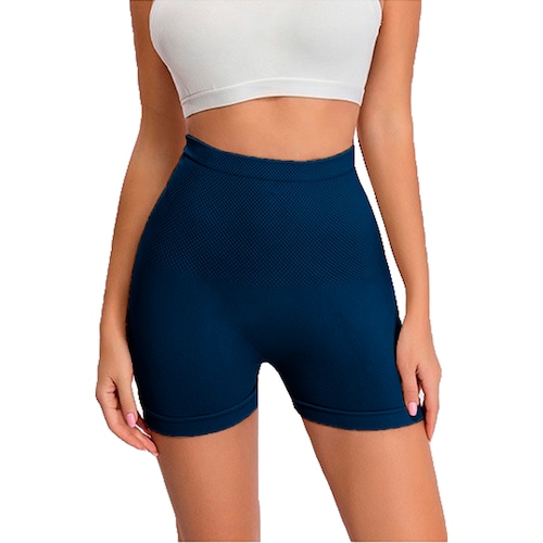 Short Licra Azul Marino Pretina Ancha, Unitalla Deportivo, Mujer, Mallon, Atléticos, Yoga, Entrenamiento, Ciclismo, Correr