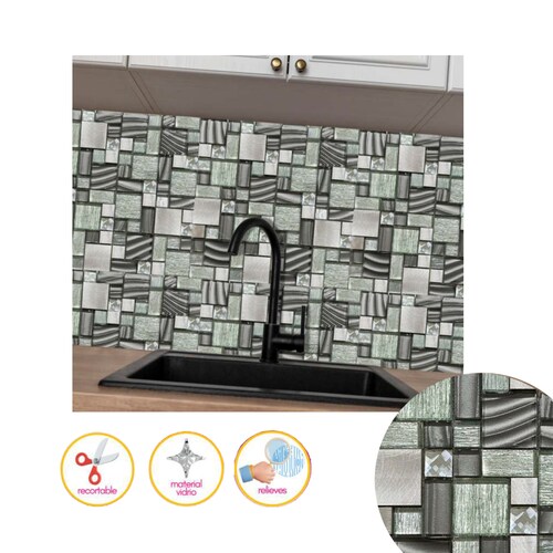 Malla / cenefa / Mosaico decorativa 100% cristal mod. LUCENA 30X30cm