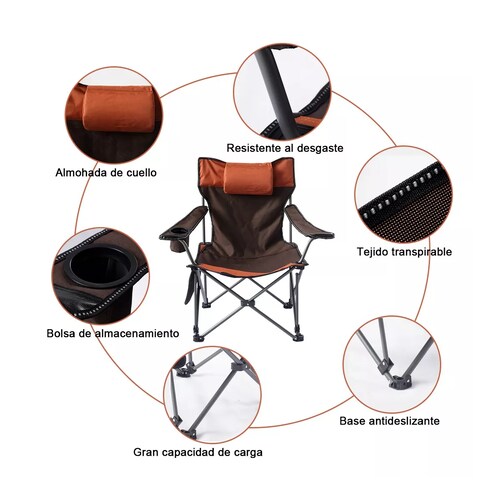 Silla Para Cámping Playa Pesca De Exterior Plegable Portatil