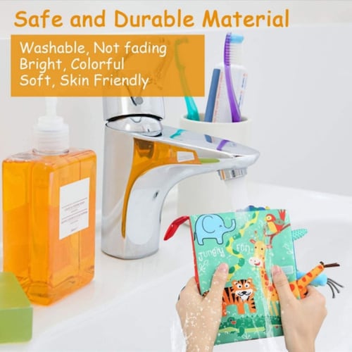 Libro Tela Temprana Educativo De Bebés 2 Pcs Impermeable Suave, Multicolor