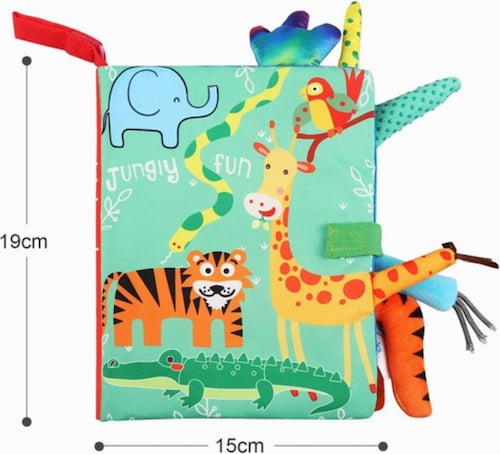 Libro Tela Temprana Educativo De Bebés 2 Pcs Impermeable Suave, Multicolor
