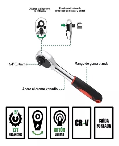 Juego De Herramientas Mecánicas Autocle Dados Acerokit 46pcs.