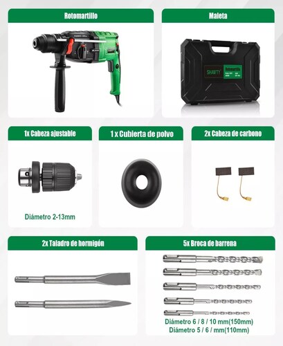 Rotomartillo Concelador Shawty Perforador Sds-plus 1050w.
