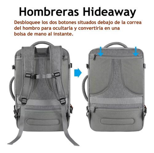 Mochila De Viaje Para Adulto, 50l Grande Espacio, Mochila De Mano Transporte Para Viaje, Aprobado Por Avión 10kg, Antirrobo Y Impermeable.