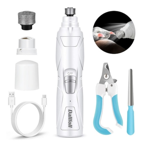 Cortaúñas Perro Molinillo De Uñas Mascota,luz Led Recargable blanco