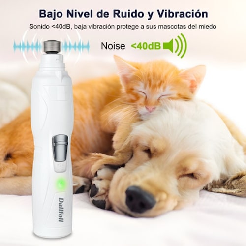 Cortaúñas Perro Molinillo De Uñas Mascota,luz Led Recargable blanco