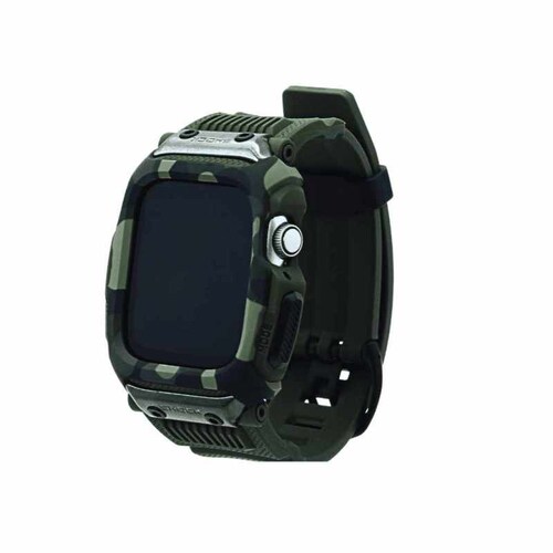 Correa + Case Militar 42, 44, 45mm Verde Apple Watch Extensible