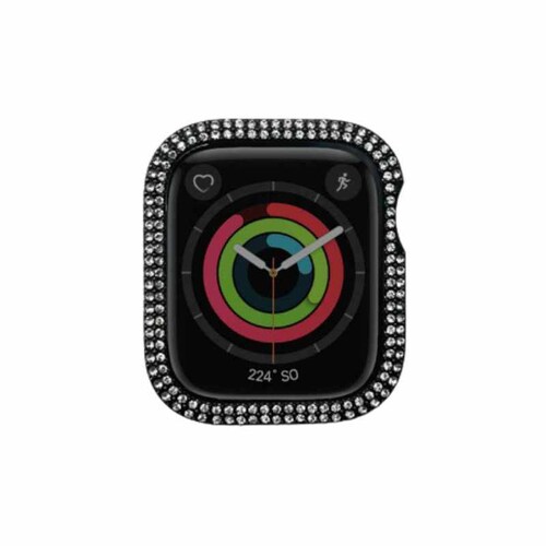 Case Display Protector Brillos Negro 42, 44, 45mm Apple Watch Extensible
