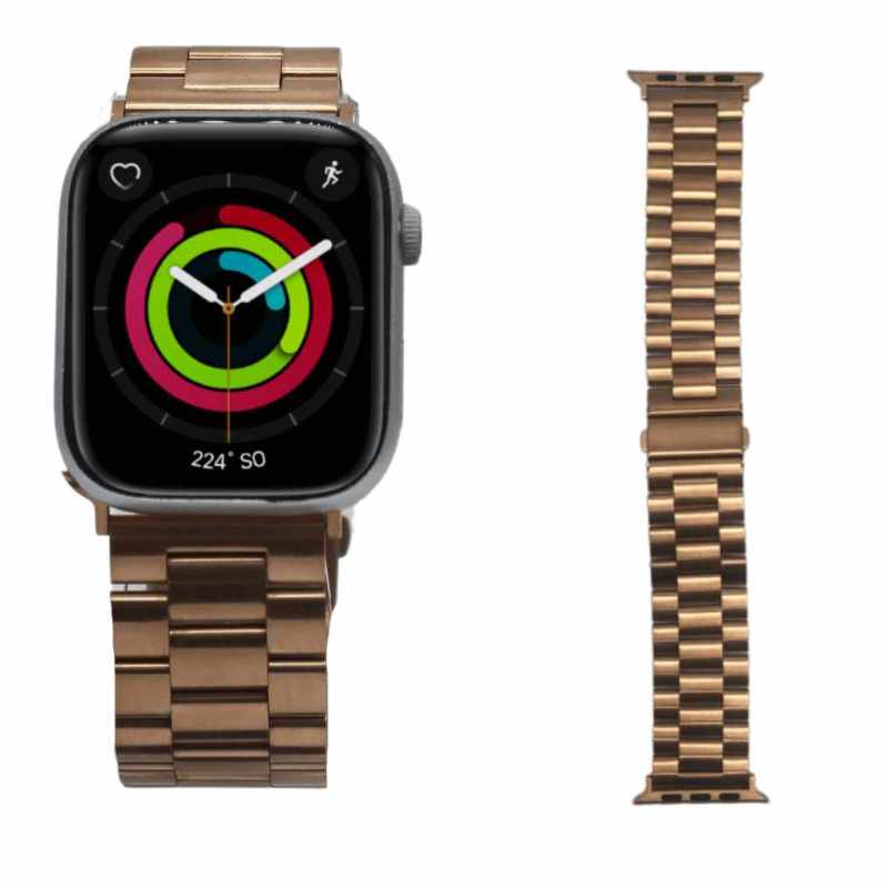 Correa Meta-Brillo Lujosa Dorado-4 38, 40, 41mm Apple Watch Extensible