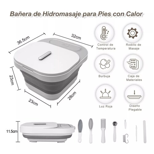 Tina Spa Para Pies Electrica Baño De Pies Plegable Burbujas