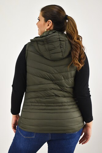 Chaleco afelpado con capucha Roman Fashion /Tallas Extras, 015 (Olivo) 