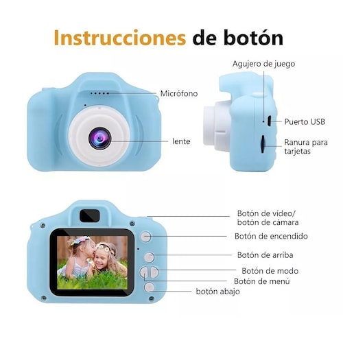 Mini Cámara Digital Fotos Videos Infantil Recargable Juegos