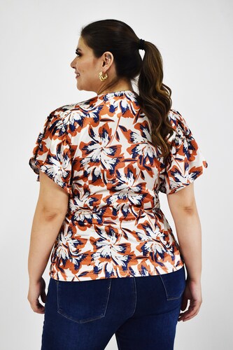 Blusa manga mariposa Roman Fashion /Tallas Extras, 1840 (Blanco) 