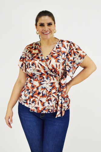 Blusa manga mariposa Roman Fashion /Tallas Extras, 1840 (Blanco) 