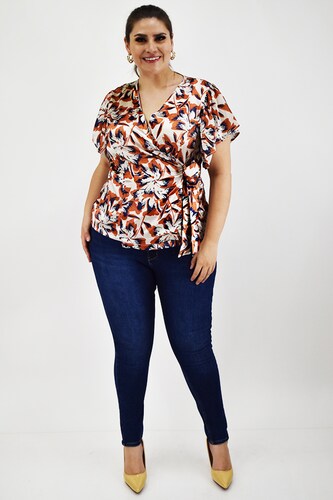 Blusa manga mariposa Roman Fashion /Tallas Extras, 1840 (Blanco) 