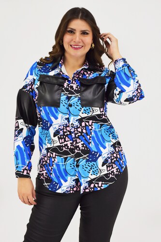 Sobre camisa sublimada Roman Fashion /Tallas Extras, 18051 (Azul rey) 
