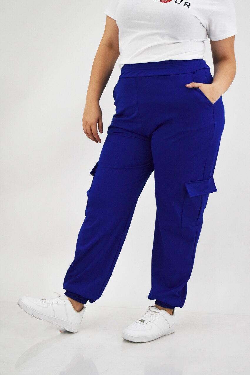 Pantalon tipo jogger Roman Fashion Tallas Extras 7028 Azul rey