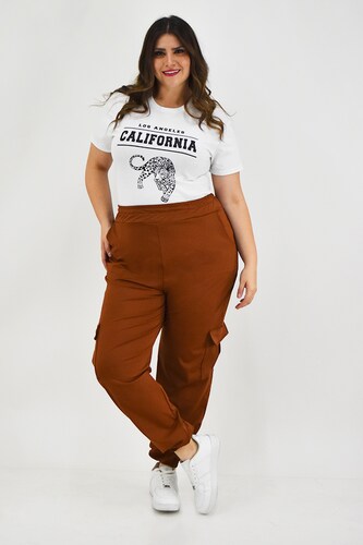 Pantalon tipo jogger Roman Fashion /Tallas Extras, 7028 (Cafe) 