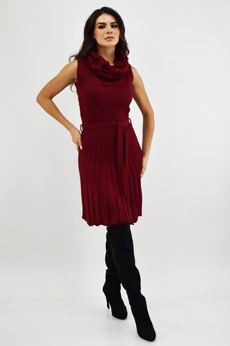 Vestido tejido cuello cascada Roman Fashion /Juvenil, 32162 (Vino) 