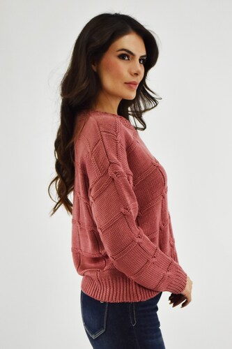 Sueter tejido cuadrado Roman Fashion /Juvenil, 3443 (Coral) 