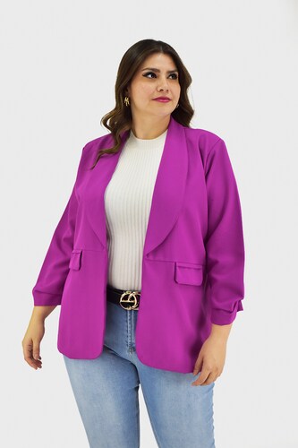 Blazer manga 3/4 Roman Fashion /Tallas Extras, 12255 (Magenta) 