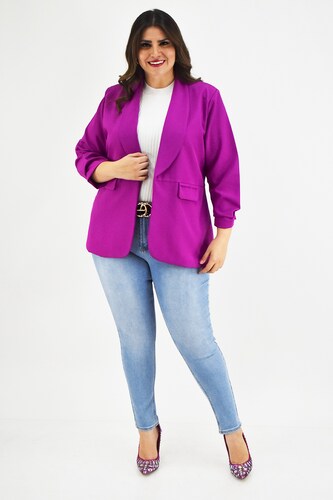 Blazer manga 3/4 Roman Fashion /Tallas Extras, 12255 (Magenta) 