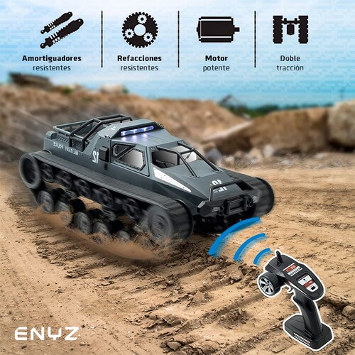 Carro de Control Remoto Tanque Guerra 4X4 RC Camioneta Todo Terreno Militar 15Km h Buggy RC SG 1203  RC con batería adicional