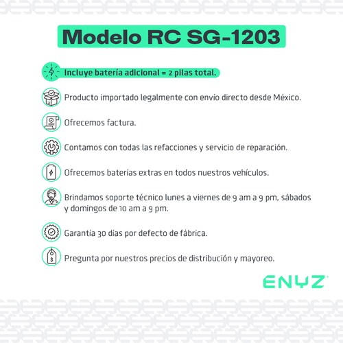 Carro de Control Remoto Tanque Guerra 4X4 RC Camioneta Todo Terreno Militar 15Km h Buggy RC SG 1203  RC con batería adicional