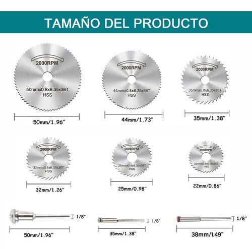 64 Kit Discos Corte Sierra Hss Para Dremel Mototool Taladro.