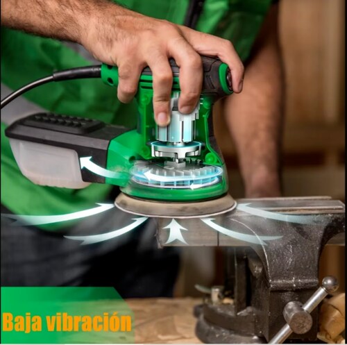 Lijadora roto orbital Anirona SD125 verde y negro 60Hz 450W 127V.