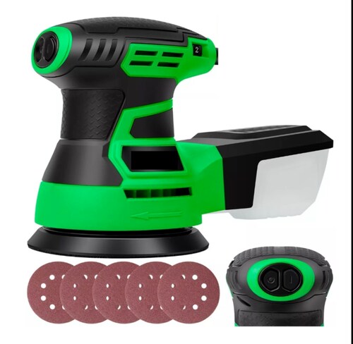 Lijadora roto orbital Anirona SD125 verde y negro 60Hz 450W 127V.