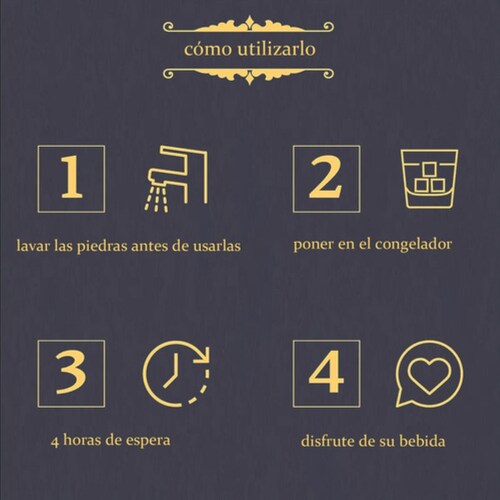 Cubos De Hielo Acero Inoxidable 8 Pzs, Hielos Reutilizables Dorado