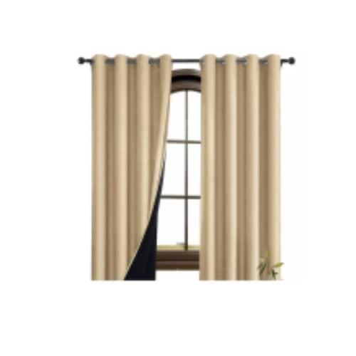 Cortina Para Ventana 214x160cm Aislado 2 Paneles Beige Yellow