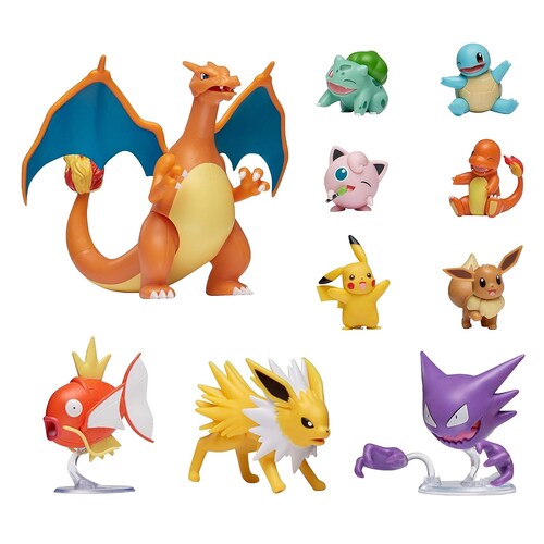 Pokémon Ultimate Battle Set 10 Figuras Pikachu + Charizard + Charmander.