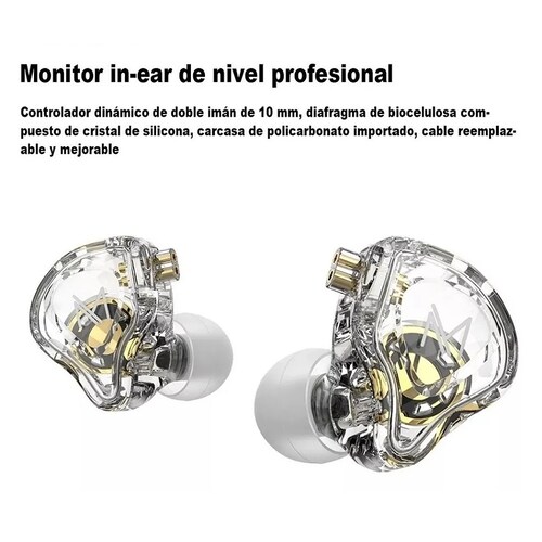 Audífonos In-ear Trn Mt1 Blanco Transparente,con Micrófono