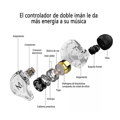 Audífonos In-ear Trn Mt1 Blanco Transparente,con Micrófono