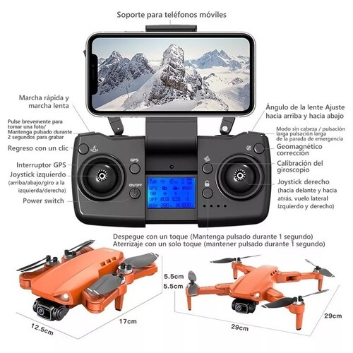 Drone L900 Pequeño Fpv Con Cámara 4k Y Gps Profesional