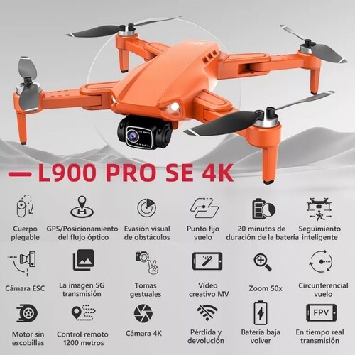 Drone L900 Pequeño Fpv Con Cámara 4k Y Gps Profesional