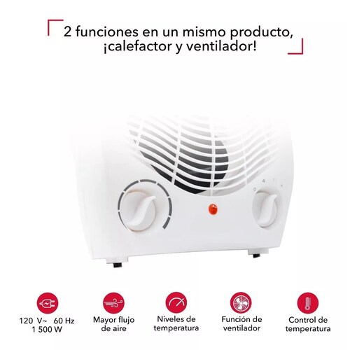  Calefactor Con Ventilador Rc-a01 Color Blanco