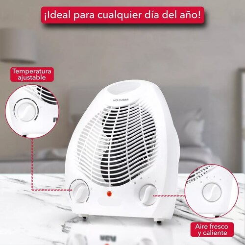  Calefactor Con Ventilador Rc-a01 Color Blanco