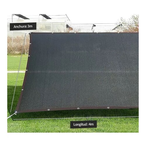 Malla Sombra Black 3x4 95% Ligamento Llano Encriptado Negro