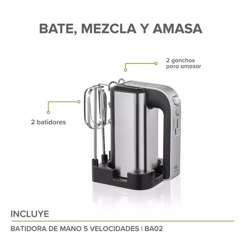 Avera Batidora Manual Electrica 5 Velocidades 300 W Ba02 Color Gris.