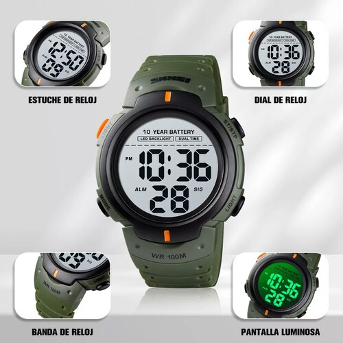 Reloj Pulsera Digital Skmei 1560 10atm Reloj De Buceo Nadar.