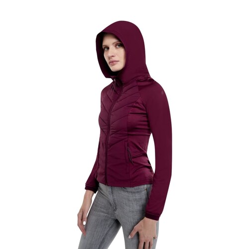 Chamarra capitonada para mujer, color vino, marca Prokennex, mod. 1095321