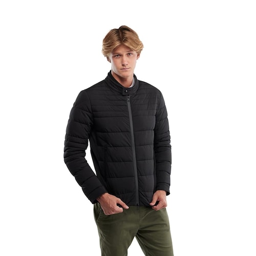 Chamarra negra para hombre, repelente al agua, marca HPC Polo, mod. 1042169