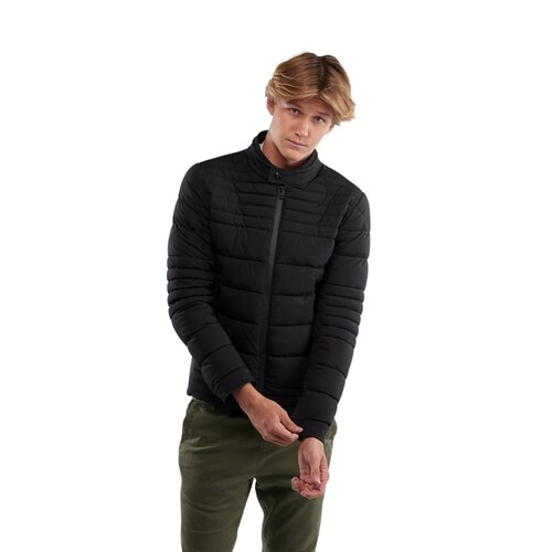 Chamarra negra para hombre, repelente al agua, marca HPC Polo, mod. 1042169